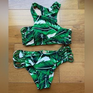 Cupshe Tropical Green Leaf Bikini